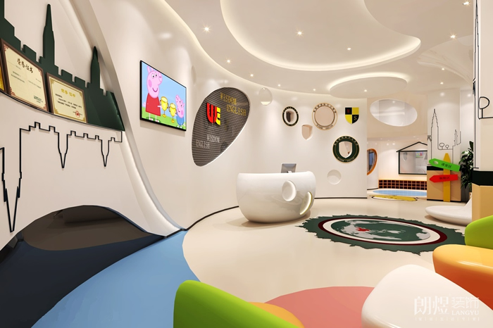 接待大廳-UE少兒英語培訓(xùn)機(jī)裝修設(shè)計(jì)效果圖