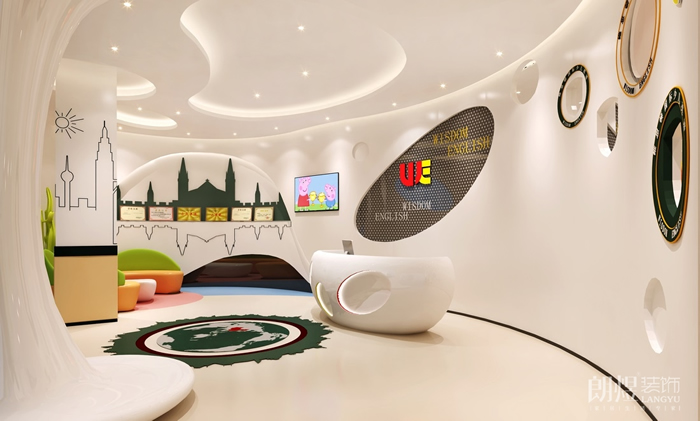 接待大廳-UE少兒英語培訓(xùn)機(jī)裝修設(shè)計(jì)效果圖