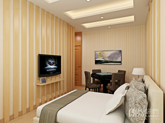 成都商務(wù)賓館裝修-單間客房效果圖