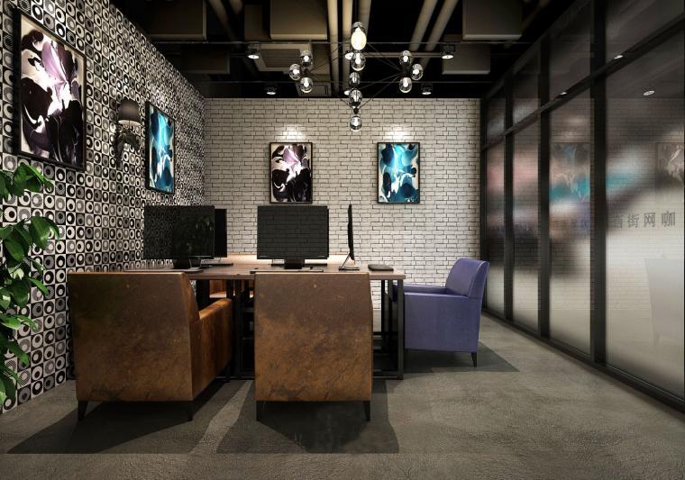 復古網(wǎng)咖競技區(qū)裝修設(shè)計效果圖 