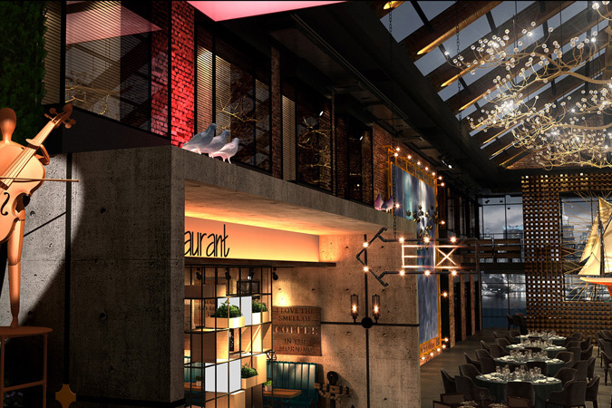 工業(yè)風(fēng)廠房餐廳裝修設(shè)計(jì)效果圖欣賞