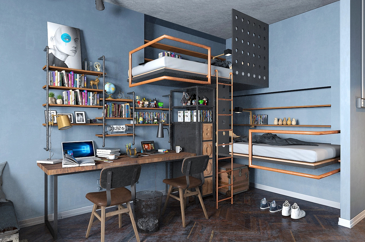 工業(yè)風廠房宿舍裝修效果圖