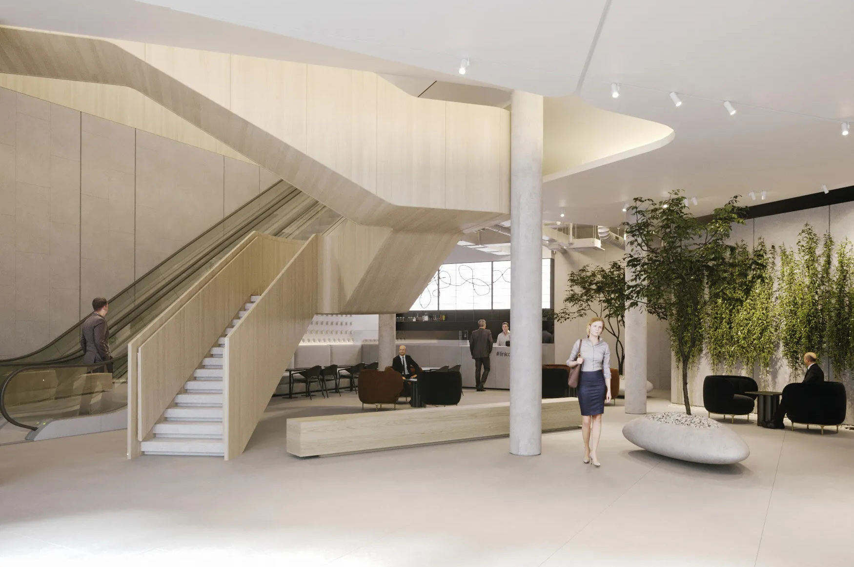 穩(wěn)重的辦公室大廳裝修