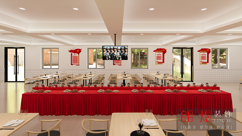 部隊機關(guān)食堂平面設(shè)計裝修效果圖