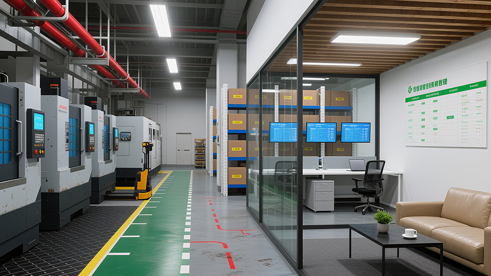 廠房生產(chǎn)區(qū)、倉儲、辦公區(qū)與休息區(qū)一體化布局