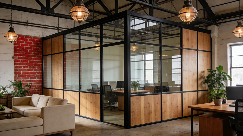 鋼結構廠房內(nèi)辦公隔墻圖3